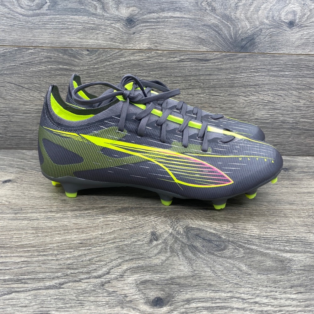 Puma Ultra 5 Match FG AG Soccer Cleats Mens 8 Gray Lime 108166-03 Speed Boots